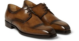 New Handmade men brown shaded shoes, men brogue style leather shoe, men dress sh - £115.07 GBP