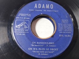 Adamo IN Bandouliere 1966 - Single LP vinyl 7&quot; Solo el Single sin folder... - $143.60 MXN
