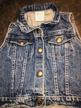 Vintage hopscotch 90s kids Blue Jean cotton denim vest 24 months - $16.20