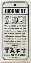 1938 Hotel Taft Advertisement Radio City New York City  Accommodations E... - $10.00