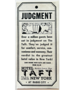 1938 Hotel Taft Advertisement Radio City New York City  Accommodations E... - $14.01 CAD