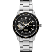 Seiko Presage 60&#39;s Style Open Heart 40.8 MM Automatic Black Dial Watch SSA425J1 - £278.99 GBP