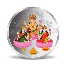 Silver Coin Laxmi Ganesha and Saraswati 10 gm 999 pure - £32.70 GBP