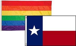 3x5 Gay Pride Rainbow &amp; State Texas 2 Pack Flag Wholesale Combo 3&#39;x5&#39; Vivid Colo - £7.96 GBP