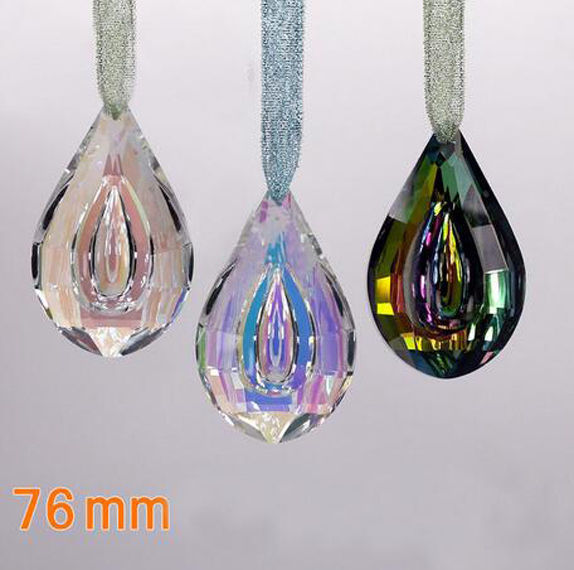 3Pcs Crystal Chandelier Pendant Rainbow Color Glass Suncatcher For Wedding Decor - $11.87