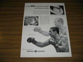 1953 Print Ad GE Aluminized TV Picture Tubes Rocky Marciano Champion Boxer - £10.74 GBP