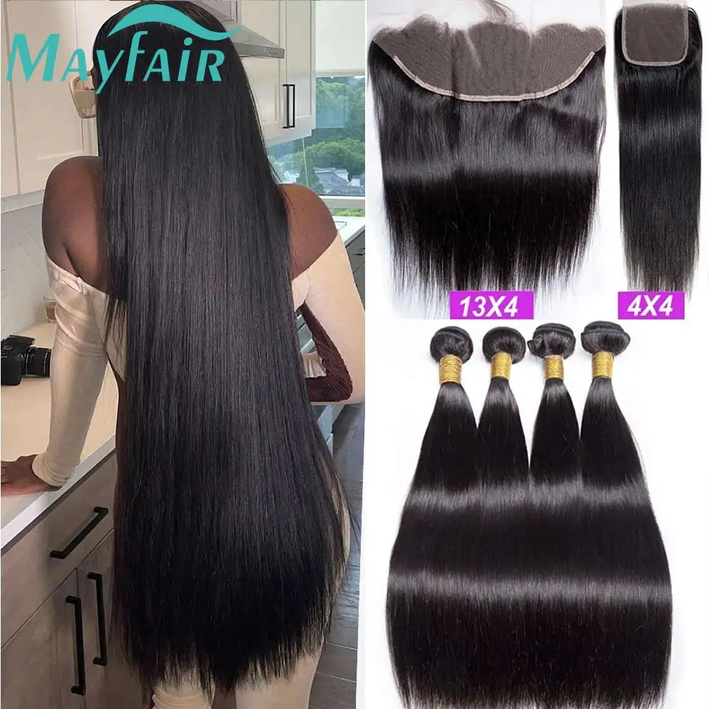 4X4 Lace Closure And 30 32 Inch Human Hair Bundle With 13x4 Lace Frontal - £17.16 GBP+