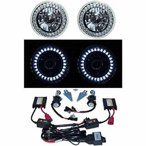 OCTANE LIGHTING 5-3/4 White Led Halo Angel Eyes Headlight H4 Headlamp 60... - £94.10 GBP