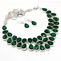 Chrome Diopside Pear Shape Handmade Fashion Ethnic Necklace Set Jewelry SA 4734 - $24.69