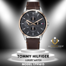 Tommy Hilfiger Herren Analog Braun Lederarmband graues Zifferblatt 46 mm Uhr ... - £92.12 GBP