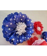 Large Paper Flowers (Set of 5), USA Patriotic Decor, Red White Blue, 4th... - $32.00