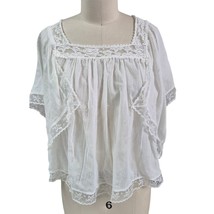 Vtg 70s Messy Coquette Just Tops of California White Sheer Lace Trim Hip... - $67.32