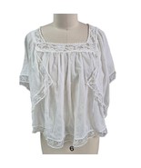 Vtg 70s Messy Coquette Just Tops of California White Sheer Lace Trim Hippie S  - $67.32