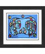 Norval Morrisseau &quot;Astral Thunderbirds&quot; Framed Art Print - Limited Edition - $210.00