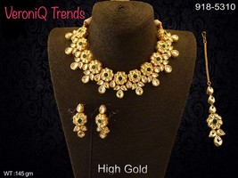 VeroniQ Trends-Indian Padmavati Style Kundan,Polki Necklace set,Emerald,Ruby-VC - £67.14 GBP