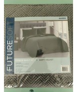 Future Soft Embroidered Velvet 3 Piece Quilt Set Queen Gray - $74.25