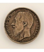 1886 Belgium Franc (VF) Very Fine Condition - $675.83 MXN