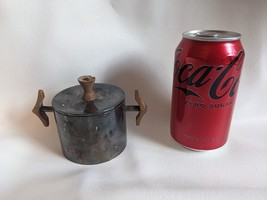 Danés Moderno Azúcar Cuenco Silverplate Teca Madera Medio Siglo Firmado B - $1,152.45 MXN