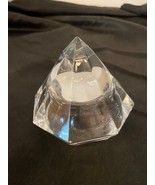 Vintage Mid Century Modern Diamond Shaped Heavy Lead Crystal Glass Paper... - $15.00