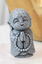 Feng Shui Zen Blissful Japanese Jizo Monk With Prayer Beads Mini Figurin... - $14.99
