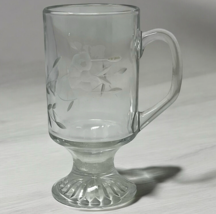 Princess House Heritage Etched Crystal Glass Irish Pedestal Coffee Mug 8 oz. image 5
