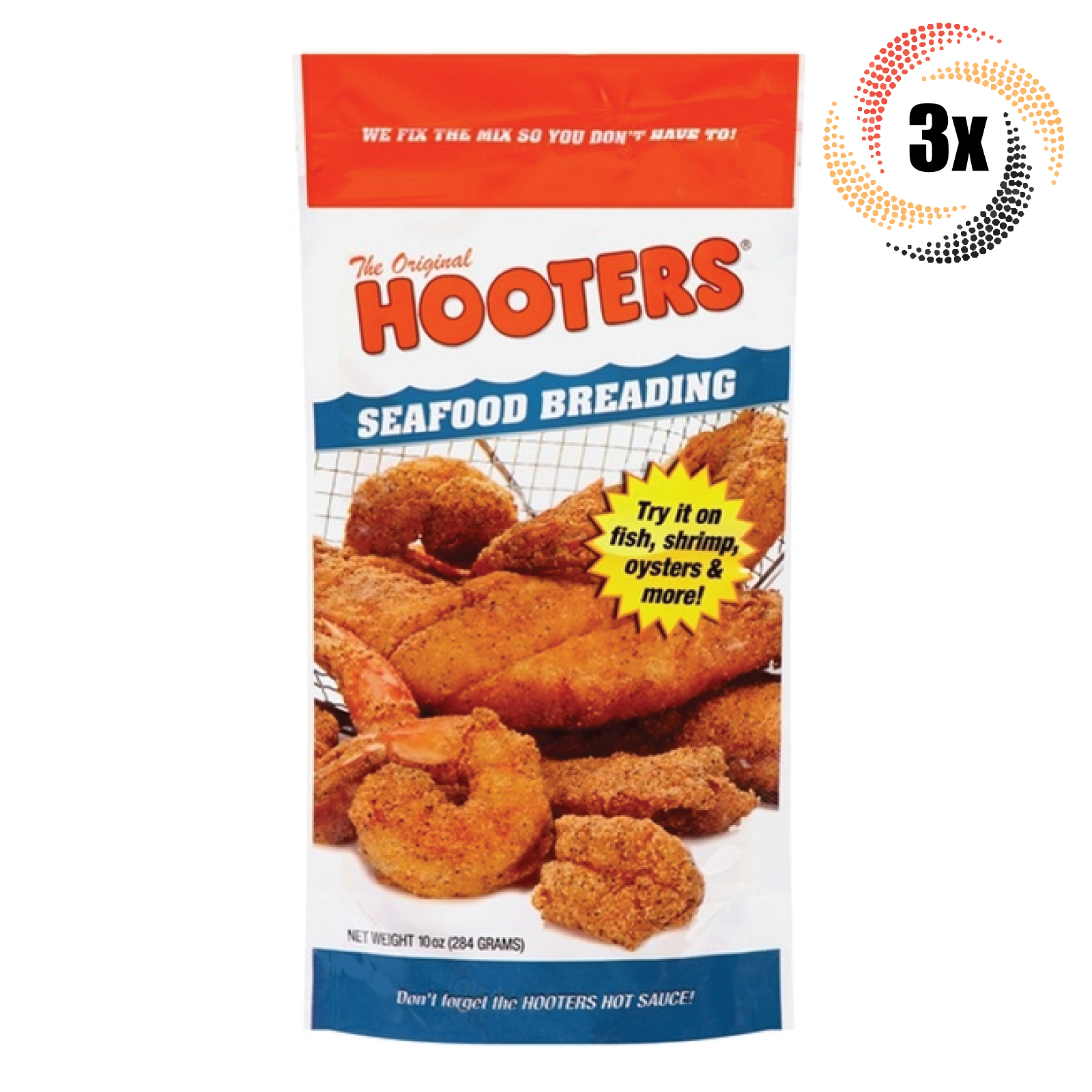 3x Bags The Original Hooters Seafood Breading | 10oz | Shrimp Fish Oysters - $25.48