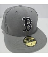 Boston Red Sox BOS MLB Authentic New Era 59FIFTY Fitted Gray Cap Size 8  - $462.38 MXN