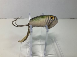 Vintage Rare Wood &amp; Leather Mouse Fishing Lure Grey &amp; Green 2&quot; - $51.48