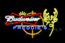 New Budweiser Freddie&#39;s Deer Beer Bud Light Neon Sign 24&quot;x20&quot; - £199.37 GBP