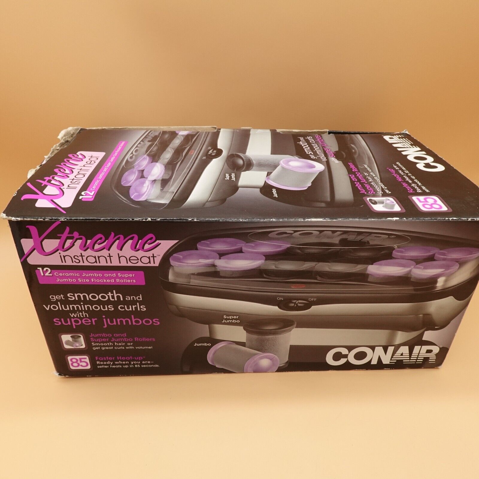 Primary image for Conair Xtreme Instant Heat Hot Rollers 12 Flocked Curlers Jumbo 12 Clips