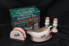 Royal Seasons Accessories Christmas Gravy Boat Napkin Holder Candle Stic... - $342.47 MXN