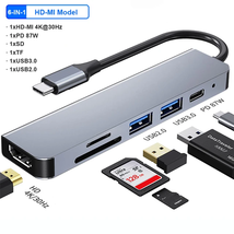 USB C HUB 4K 30Hz Type C to Hdmi-Compatible USB 3.0 Adapter 11 in 1 Type C HUB D - £39.58 GBP+