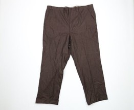 Vintage 60s Streetwear Mens 44x29 Wool Cuffed Wide Leg Pants Trousers Brown USA - £69.62 GBP