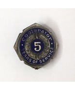 Vintage Coolerator 5 Years of Service Pin Marked Sterling Five Year Enam... - $39.99