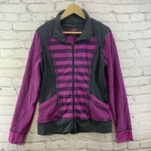 PrAna Sweat Jacket Zip Up Womens Sz XL Purple Gray Active Athletic - £11.99 GBP