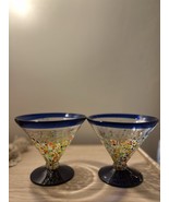2 ROYAL CARIBBEAN CRUISE HAND BLOWN CONFETTI MARGARITA KOSTA BODA GLASSES - $40.73 CAD