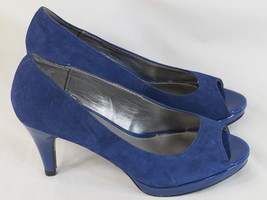 Bandolino Purple Suede Leather Peep Toe High Heel Pumps Size 5.5 M Excel... - £11.28 GBP