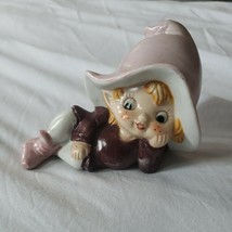 Homco Home Interiors Elf Figurine Ceramic Pixie Fairy Garden #5213 - £12.65 GBP