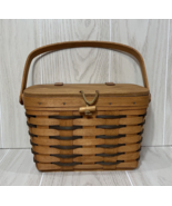 Longaberger Heartland purse Basket covered hinged basket handle plastic ... - £15.79 GBP