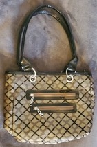 New! KoKo Lined Insulated Lunch Bag Purse Zip Closure Black Tan Pockets - $30.00