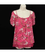 Kut From The Kloth Womens Cold Shoulder Top S Small Tank Pink Floral Lac... - $42.74