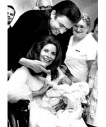Johnny Cash June Carter 1970 pose with baby son 5x7 inch press photo - £4.50 GBP