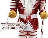 SANTA&#39;S WORKSHOP 14&quot; WOODEN CANDY CANE KING CHRISTMAS NUTCRACKER 70173 - $44.88