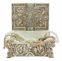 Aztec Maya Lunar And Solar Sun Gods Mesoamerican Calendar Jewelry Box Figurine - £24.37 GBP