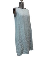 J. Jill Love Linen Midi Shift Dress Solid Blue Sleeveless Summer MEDIUM ... - $731.99 MXN
