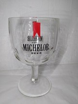 Michelob Beer Goblet Stem Glass Clear 12 oz. Red Logo Thumbprint  Fast Shipping! - £18.87 GBP