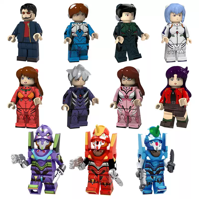 11Pcs EVA Gundam Ikari Shinji Asuka Ayanami Rei Nagisa Kaworu Minifigure... - $25.89
