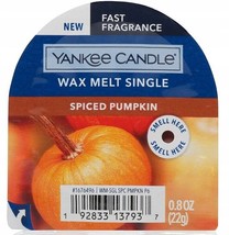 Yankee Candle Spiced Pumpkin Wax Melt Tart Single 0.8 Oz, new - £3.94 GBP