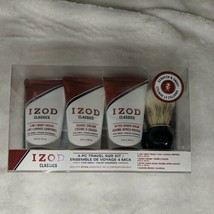IZOD Classics 4 Pc Travel Kit ~ Shaving Cream &amp; Brush After Shave Body W... - £7.80 GBP