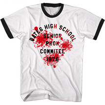 Carrie Bates High School Senior prom Committee Men&#39;s Ringer T Shirt Blood Splat - £18.51 GBP+
